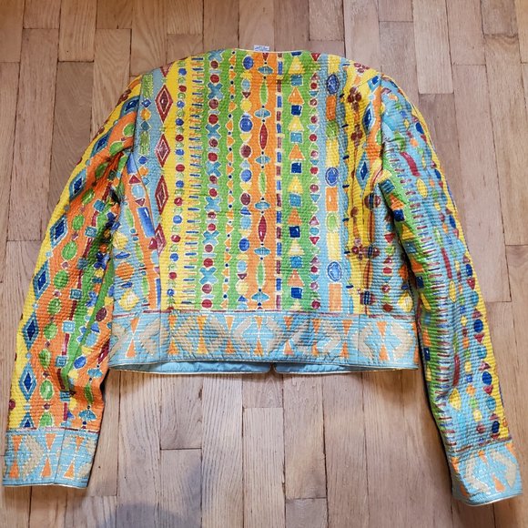 Carlisle Colorful Silk Coat of Many Colors Jacket - size 6 - Picture 3 of 14